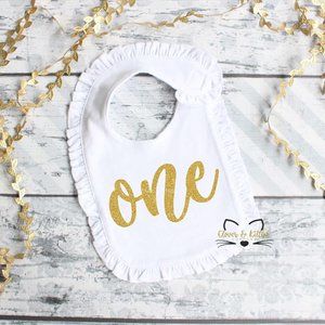 first birthday bib, baby girl bib, 1st birthday outfit, cake smash bib